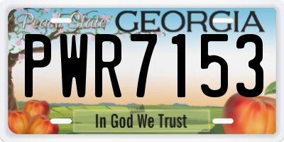 GA license plate PWR7153