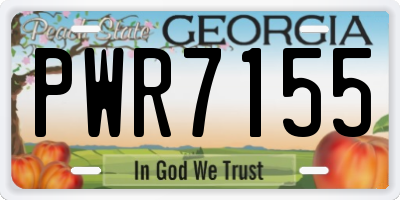 GA license plate PWR7155