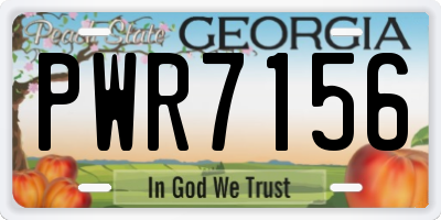 GA license plate PWR7156