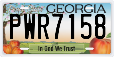 GA license plate PWR7158