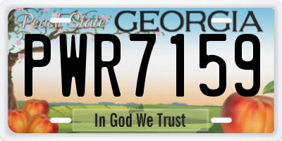 GA license plate PWR7159