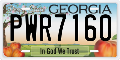 GA license plate PWR7160