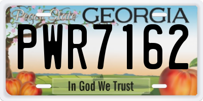 GA license plate PWR7162