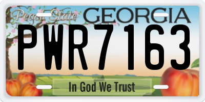 GA license plate PWR7163