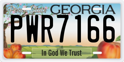 GA license plate PWR7166