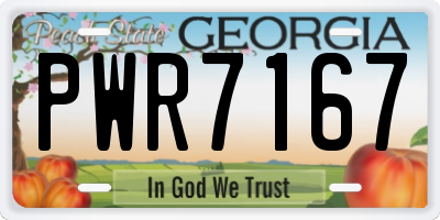 GA license plate PWR7167