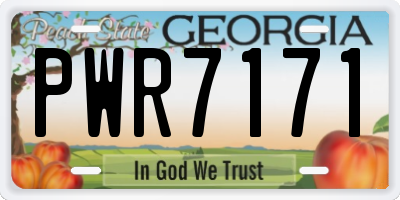 GA license plate PWR7171