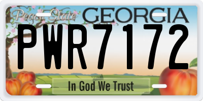 GA license plate PWR7172