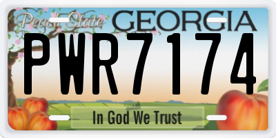 GA license plate PWR7174
