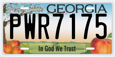 GA license plate PWR7175