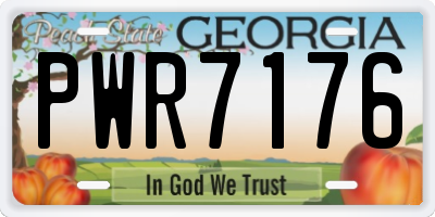 GA license plate PWR7176