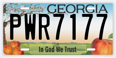 GA license plate PWR7177