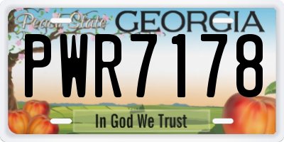 GA license plate PWR7178
