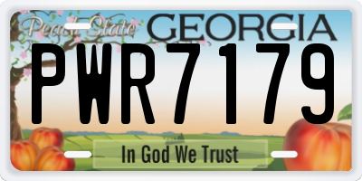 GA license plate PWR7179