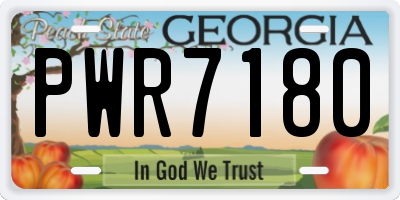GA license plate PWR7180