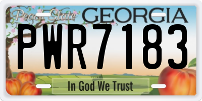 GA license plate PWR7183