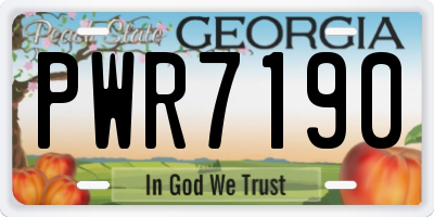 GA license plate PWR7190