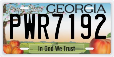 GA license plate PWR7192