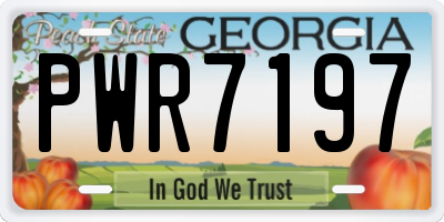 GA license plate PWR7197