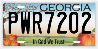GA license plate PWR7202