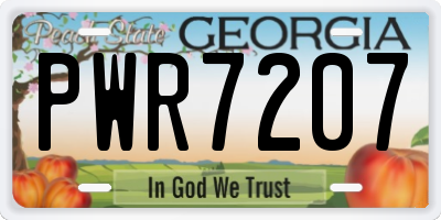 GA license plate PWR7207
