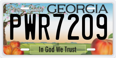 GA license plate PWR7209