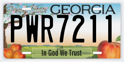GA license plate PWR7211