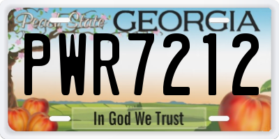 GA license plate PWR7212
