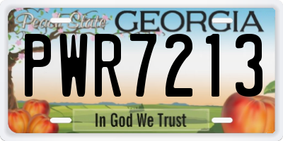 GA license plate PWR7213