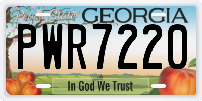 GA license plate PWR7220