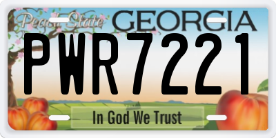 GA license plate PWR7221