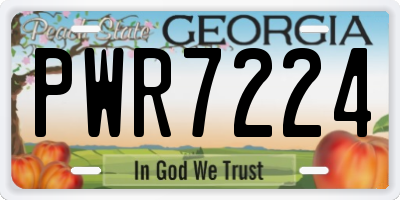 GA license plate PWR7224