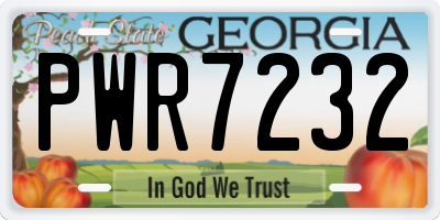 GA license plate PWR7232