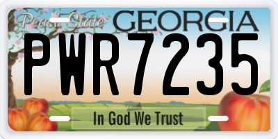 GA license plate PWR7235