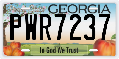 GA license plate PWR7237