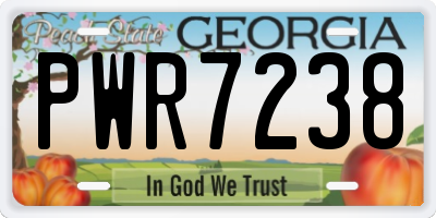 GA license plate PWR7238
