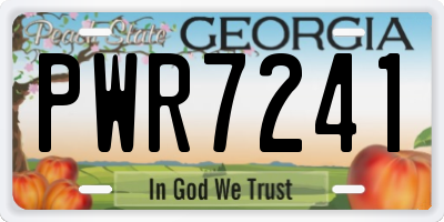 GA license plate PWR7241