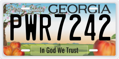 GA license plate PWR7242