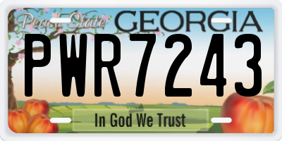 GA license plate PWR7243
