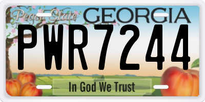 GA license plate PWR7244