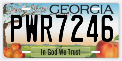 GA license plate PWR7246