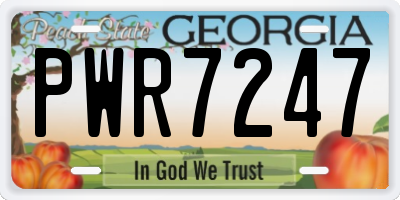GA license plate PWR7247