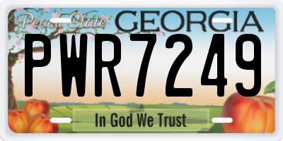 GA license plate PWR7249