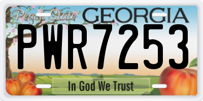 GA license plate PWR7253