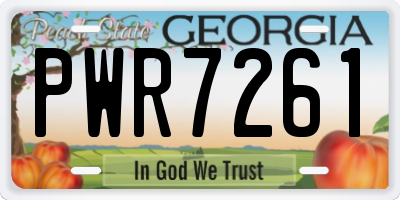 GA license plate PWR7261