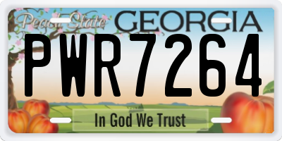 GA license plate PWR7264