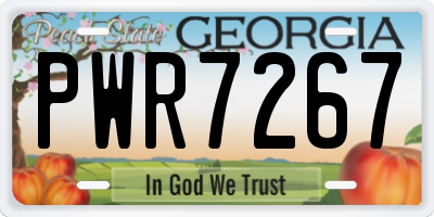 GA license plate PWR7267