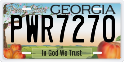 GA license plate PWR7270