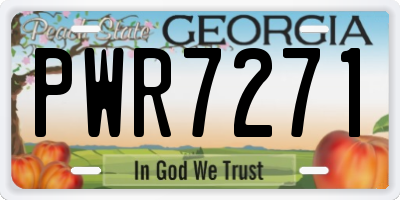 GA license plate PWR7271