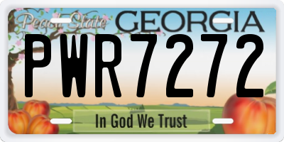 GA license plate PWR7272